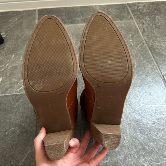 Lucky Brand Nycott Leather Bootie Stacked Heel Size 10M(42) Brown Fall Boho - Picture 11 of 16